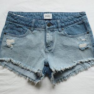 RVCA Frayed Denim Shorts